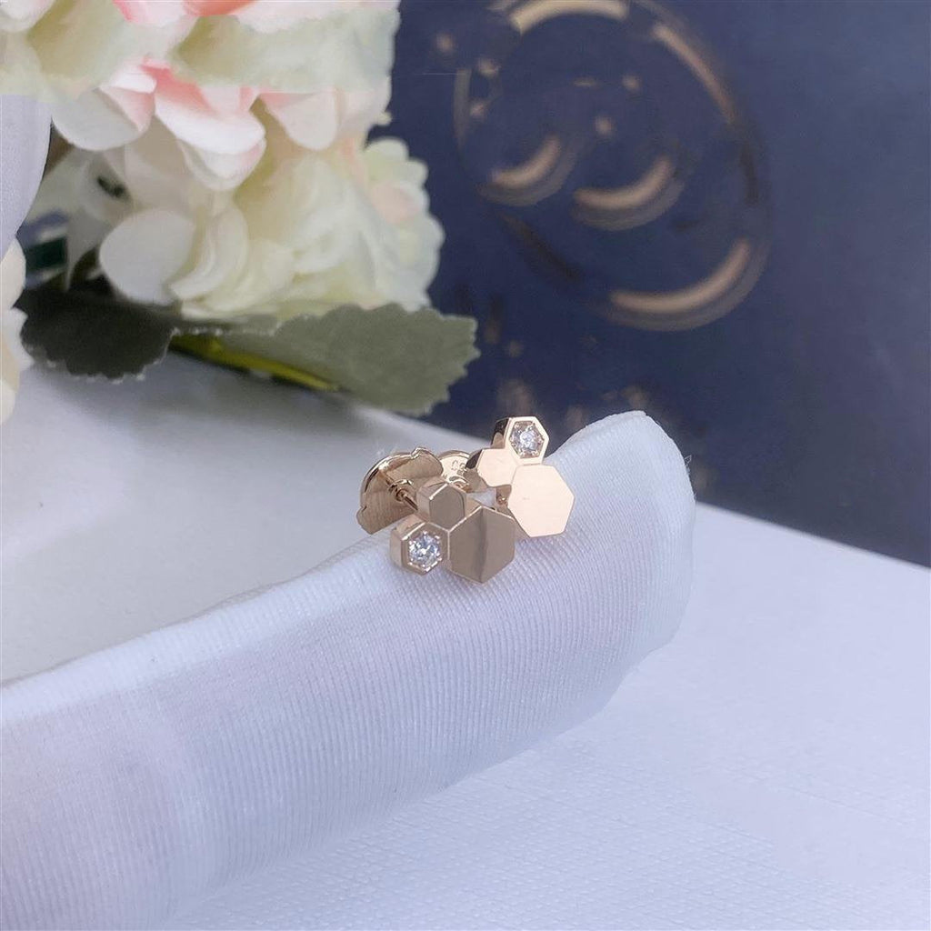 [MIRA]BEE LOVE PINK GOLD DIAMOND EARRINGS
