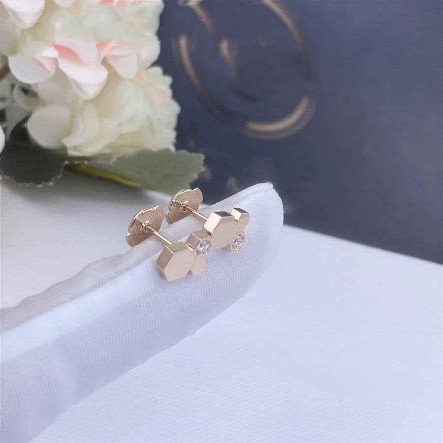[MIRA]BEE LOVE PINK GOLD DIAMOND EARRINGS
