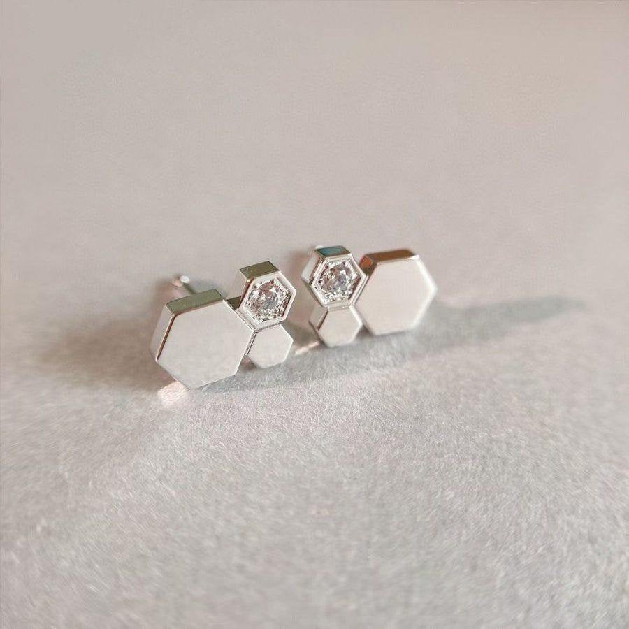 [MIRA]BEE LOVE SILVER DIAMOND EARRINGS