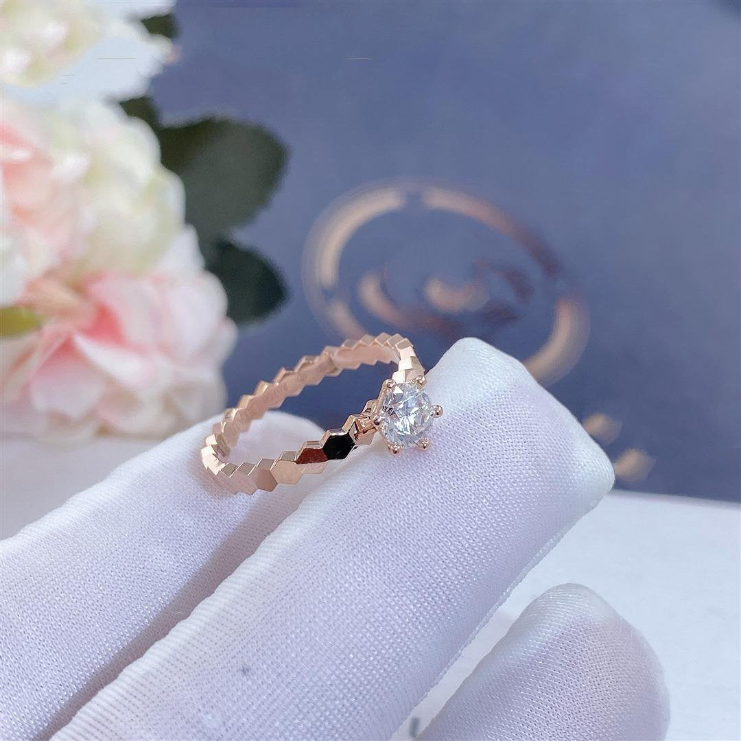 [MIRA]BEE LOVE RING PINK GOLD 1 DIAMOND