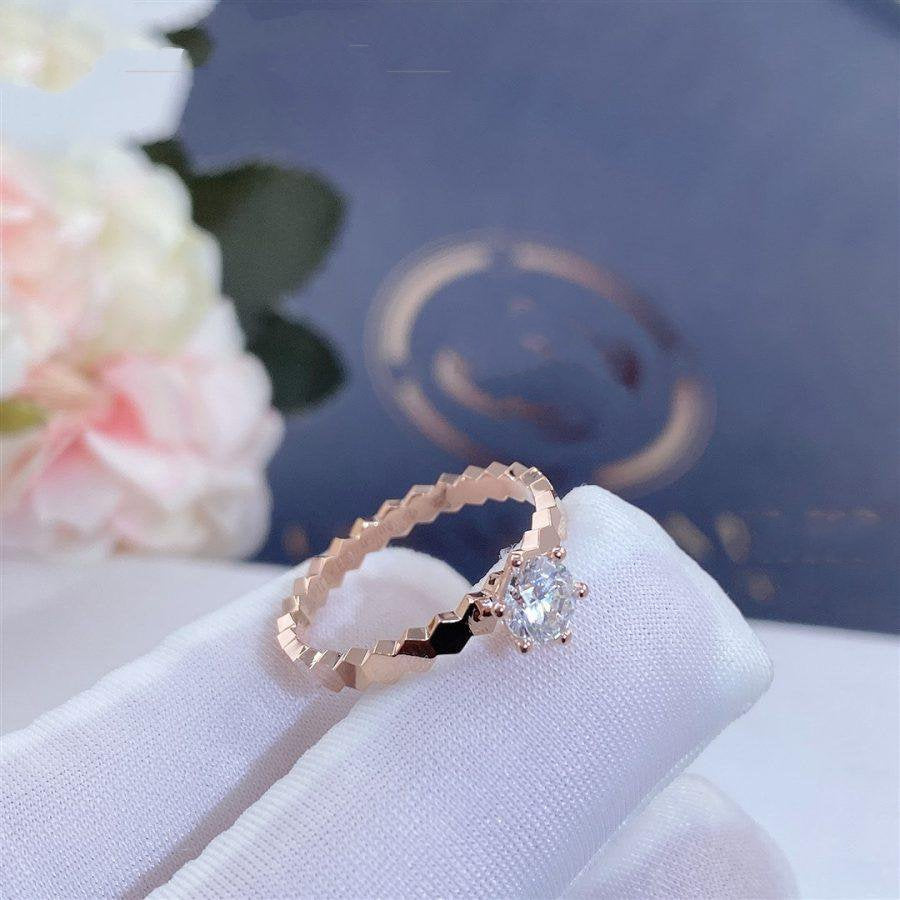 [MIRA]BEE LOVE RING PINK GOLD 1 DIAMOND