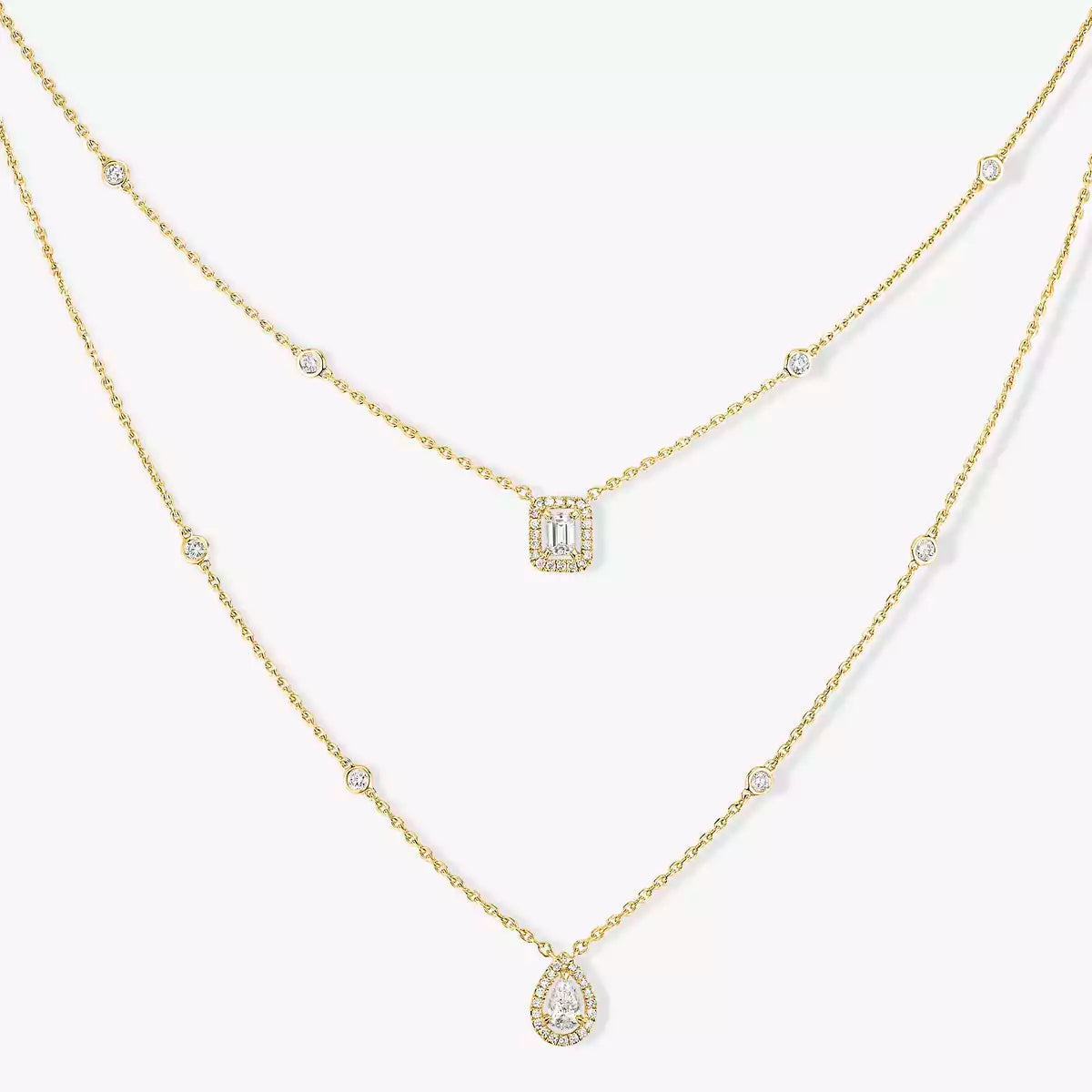 [MIRA]Diamond Necklace My Twin 2 Rows