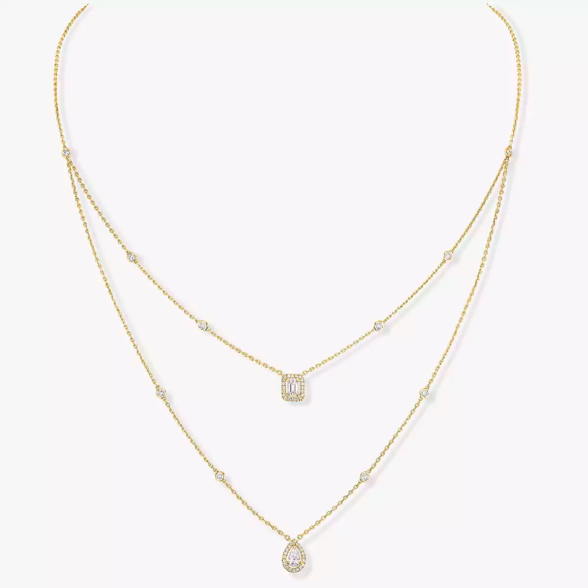 [MIRA]Diamond Necklace My Twin 2 Rows
