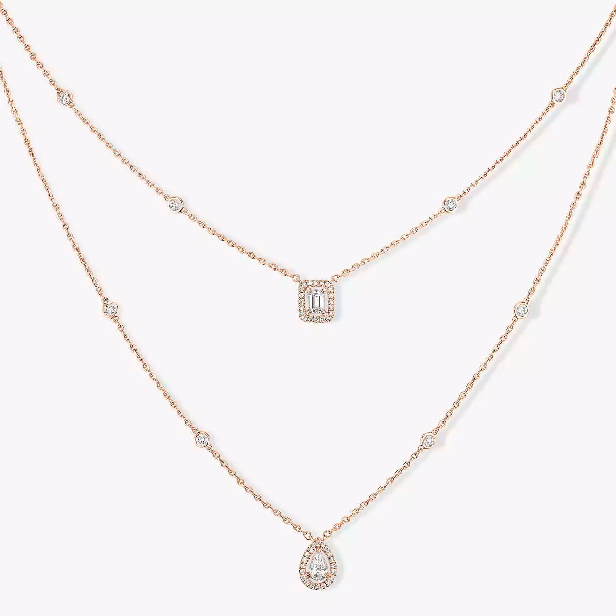 [MIRA]Diamond Necklace My Twin 2 Rows