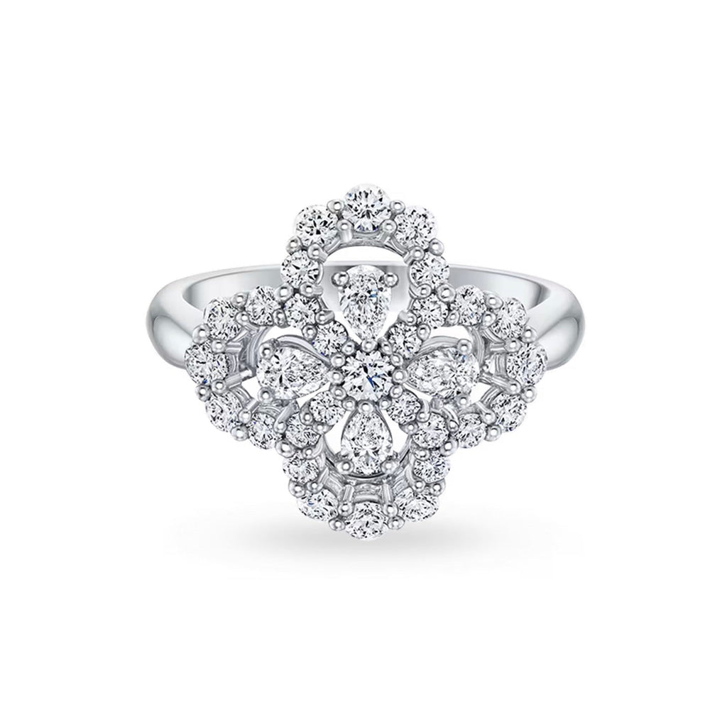 [MIRA]LOOP RING FULL MOTIF DIAMOND 16MM SILVE