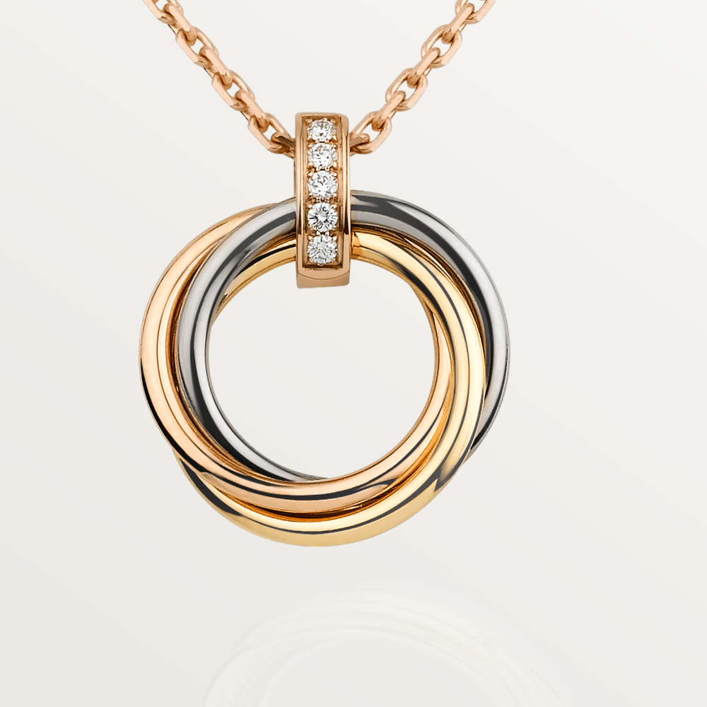[MIRA]TRINITY NECKLACE GOLD  DIAMONDS