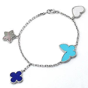[MIRA]LUCKY SPRING SILVER BRACELET 4 MOTIF