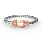 [MIRA]FORCE LARGE HORSESHOE HALF DIAMOND BRACELET ROSE GOLD