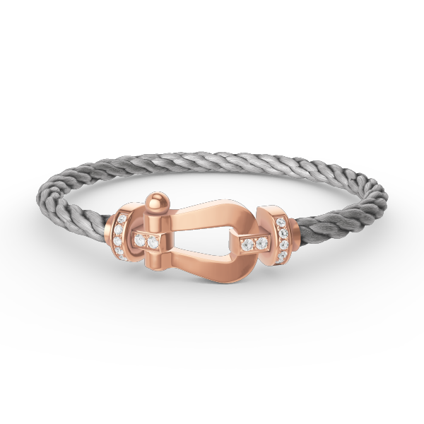 [MIRA]FORCE LARGE HORSESHOE HALF DIAMOND BRACELET ROSE GOLD