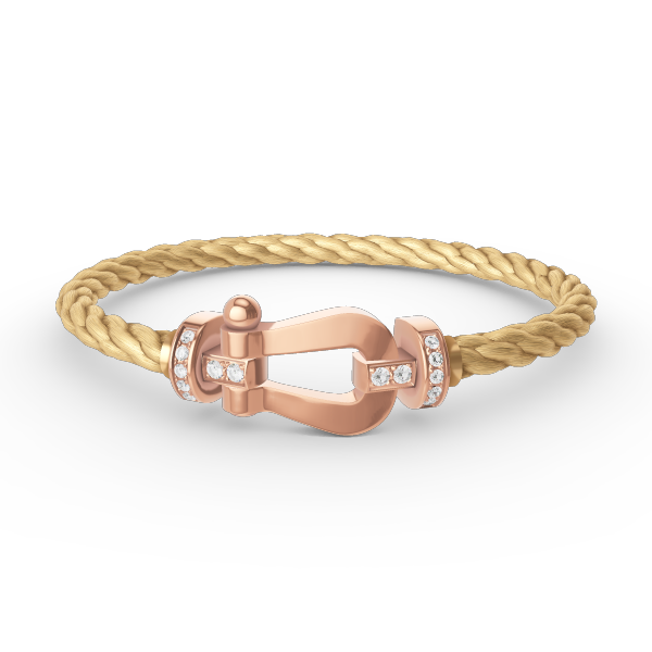 [MIRA]FORCE LARGE HORSESHOE HALF DIAMOND BRACELET ROSE GOLD