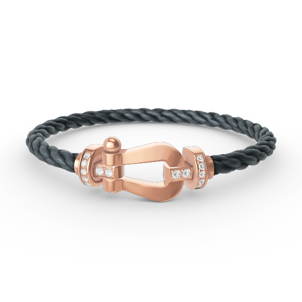 [MIRA]FORCE LARGE HORSESHOE HALF DIAMOND BRACELET ROSE GOLD