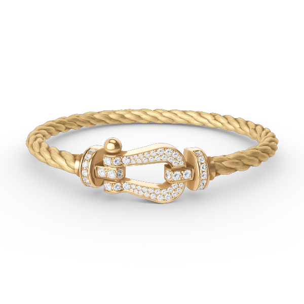 [MIRA]FORCE LARGE HORSESHOE FULL DIAMOND BRACELET GOLD