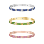 [MIRA] 2026 PAVE GEMSTONE LOVE BRACELET 6.1MM 10 DIAMONDS