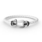 [MIRA]FORCE LARGE HORSESHOE BLACK DIAMOND BRACELET SILVER