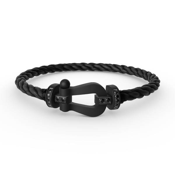 [MIRA]FORCE LARGE SERIES HORSESHOE BLACK SAMURAI BRACELET