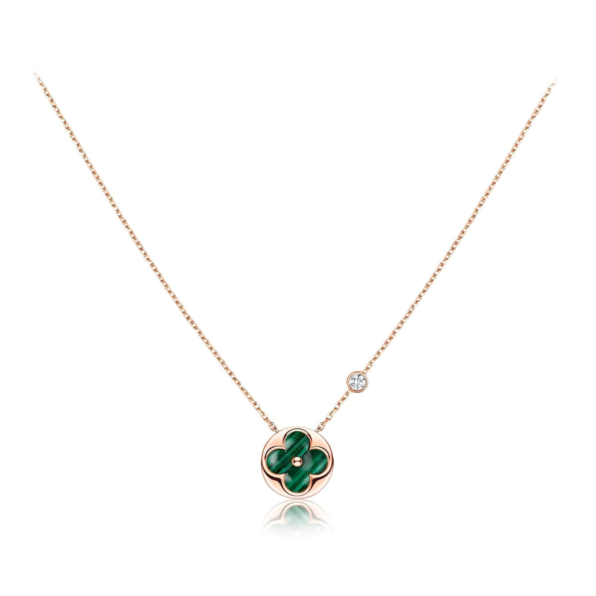 [MIRA]SUN PEDANT PINK GOLD 1 DIAMOND NECKLACE