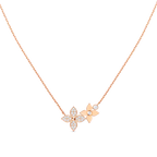 [MIRA]STAR BLOSSOM NECKLACE PINK GOLD DIAMONDS