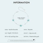 Gradient Blue-green Starfish Link Chain Bracelets