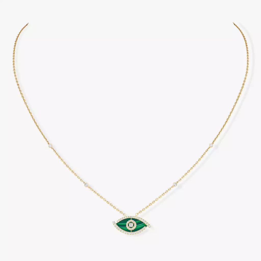[MIRA]Lucky Eye Diamond Necklace in Rose Gold and Turquoise