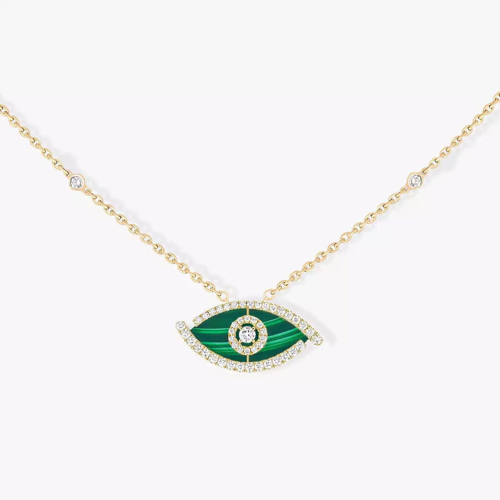 [MIRA]Lucky Eye Diamond Necklace in Rose Gold and Turquoise
