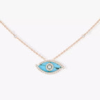 [MIRA]Lucky Eye Diamond Necklace in Rose Gold and Turquoise
