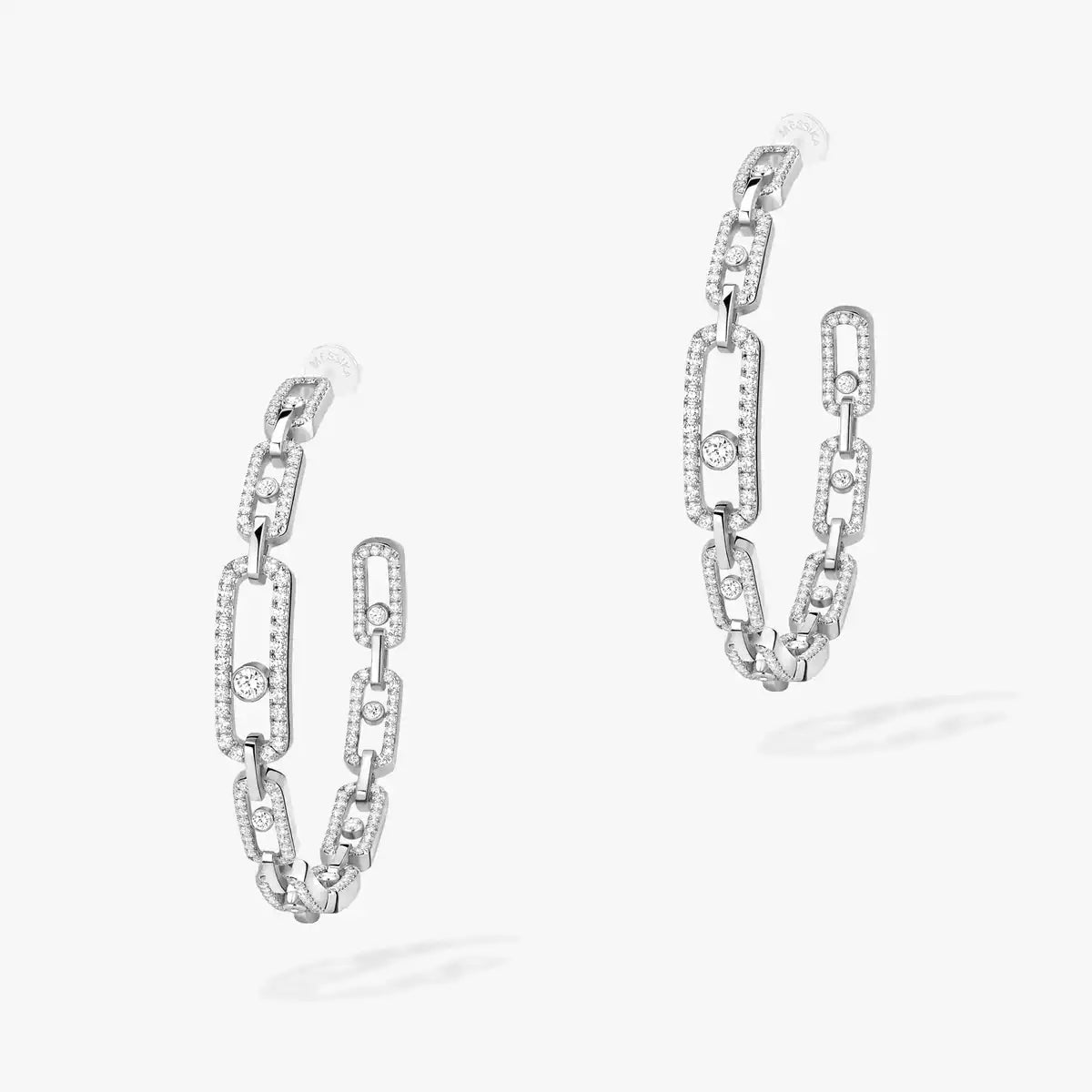 [[MIRA]Move Link Diamond Hoop Earrings