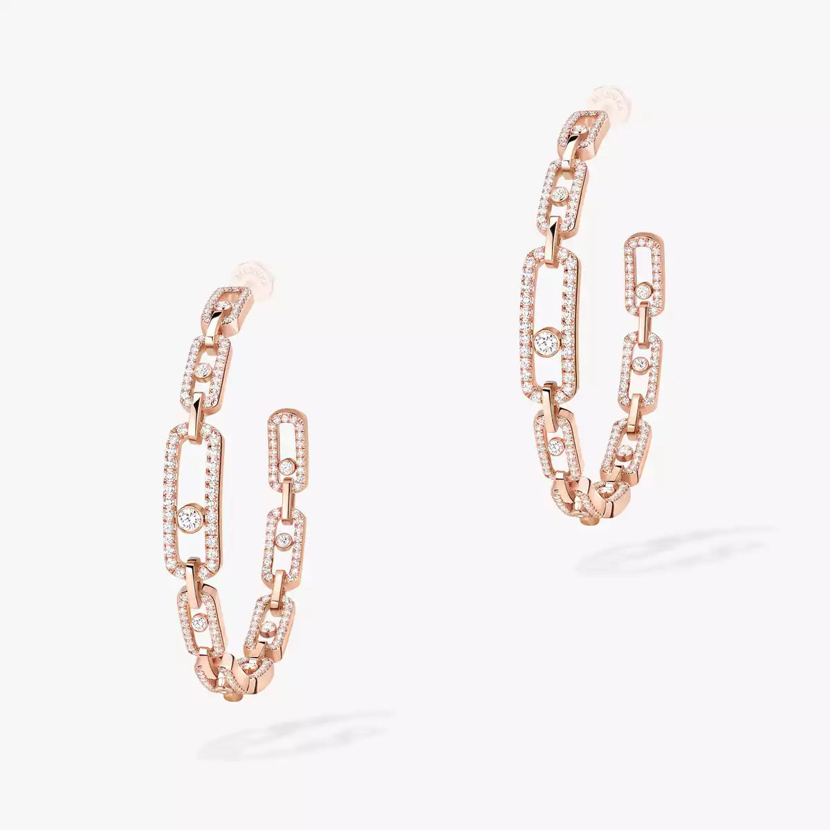 [[MIRA]Move Link Diamond Hoop Earrings
