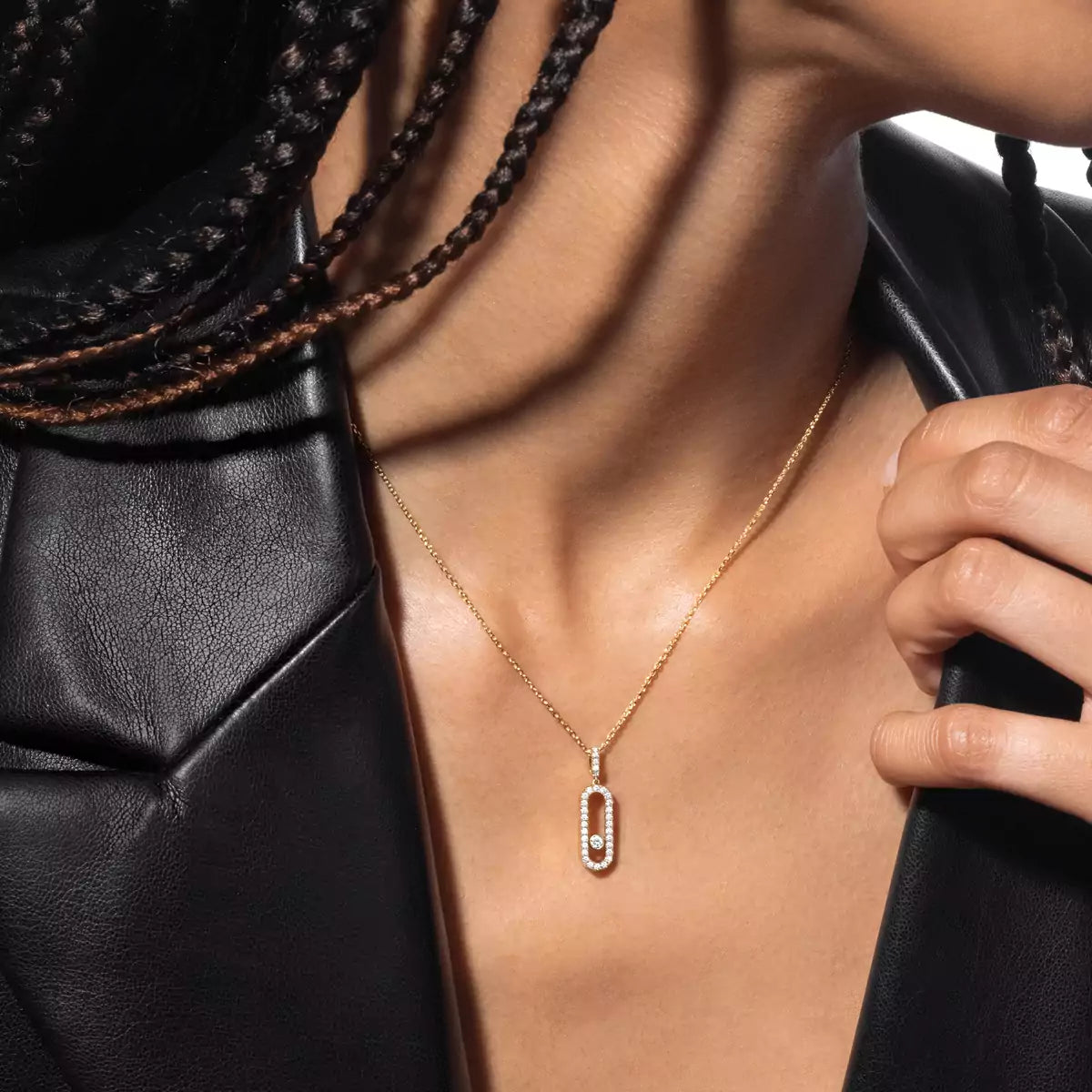 [MIRA] Move Uno Diamond Necklace in Rose Gold