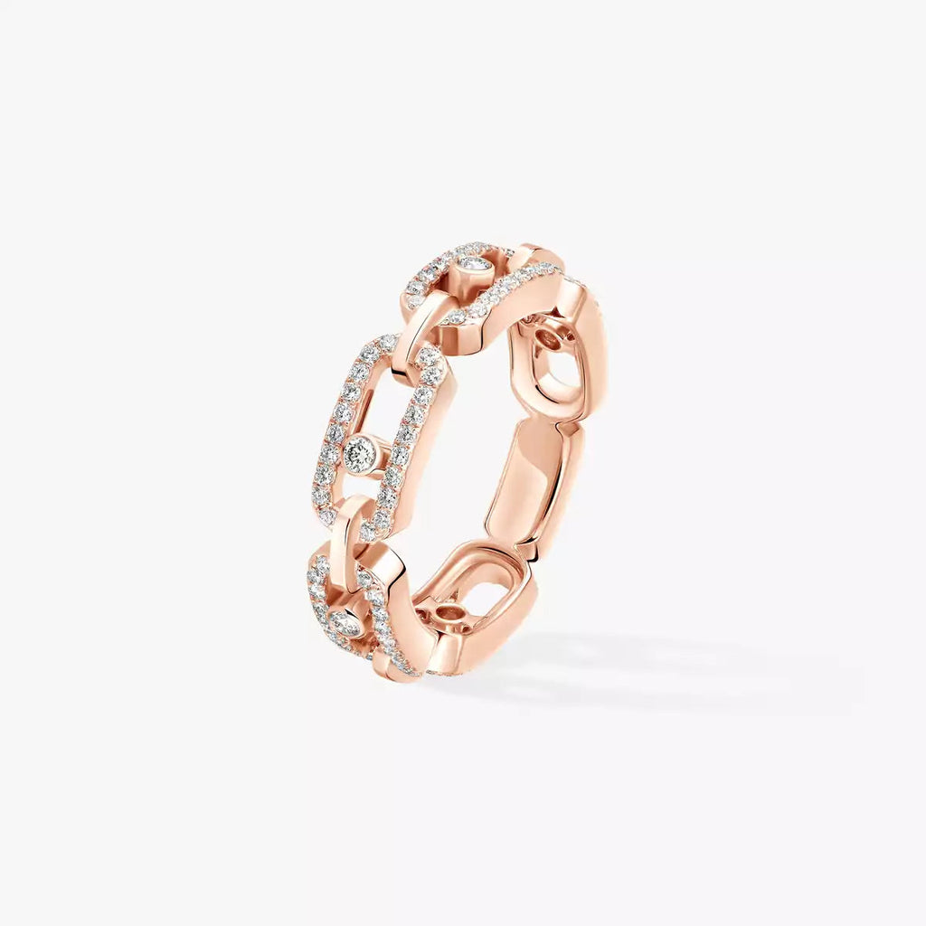 [MIRA]Move Link Pave_-Set Diamond Ring in Gold