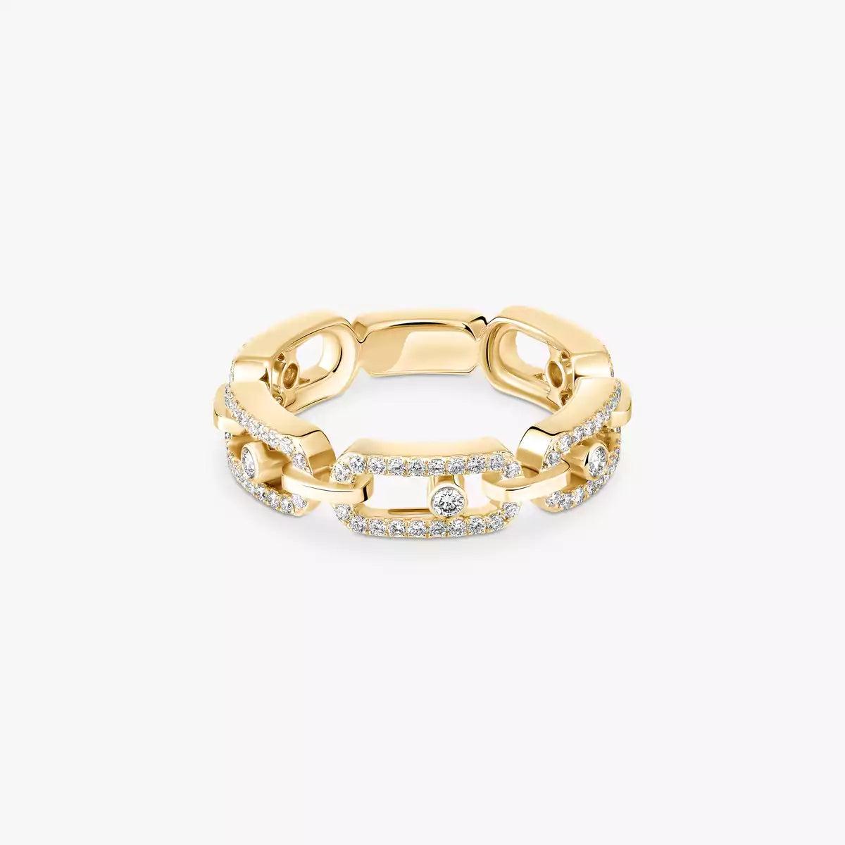 [MIRA]Move Link Pave_-Set Diamond Ring in Gold