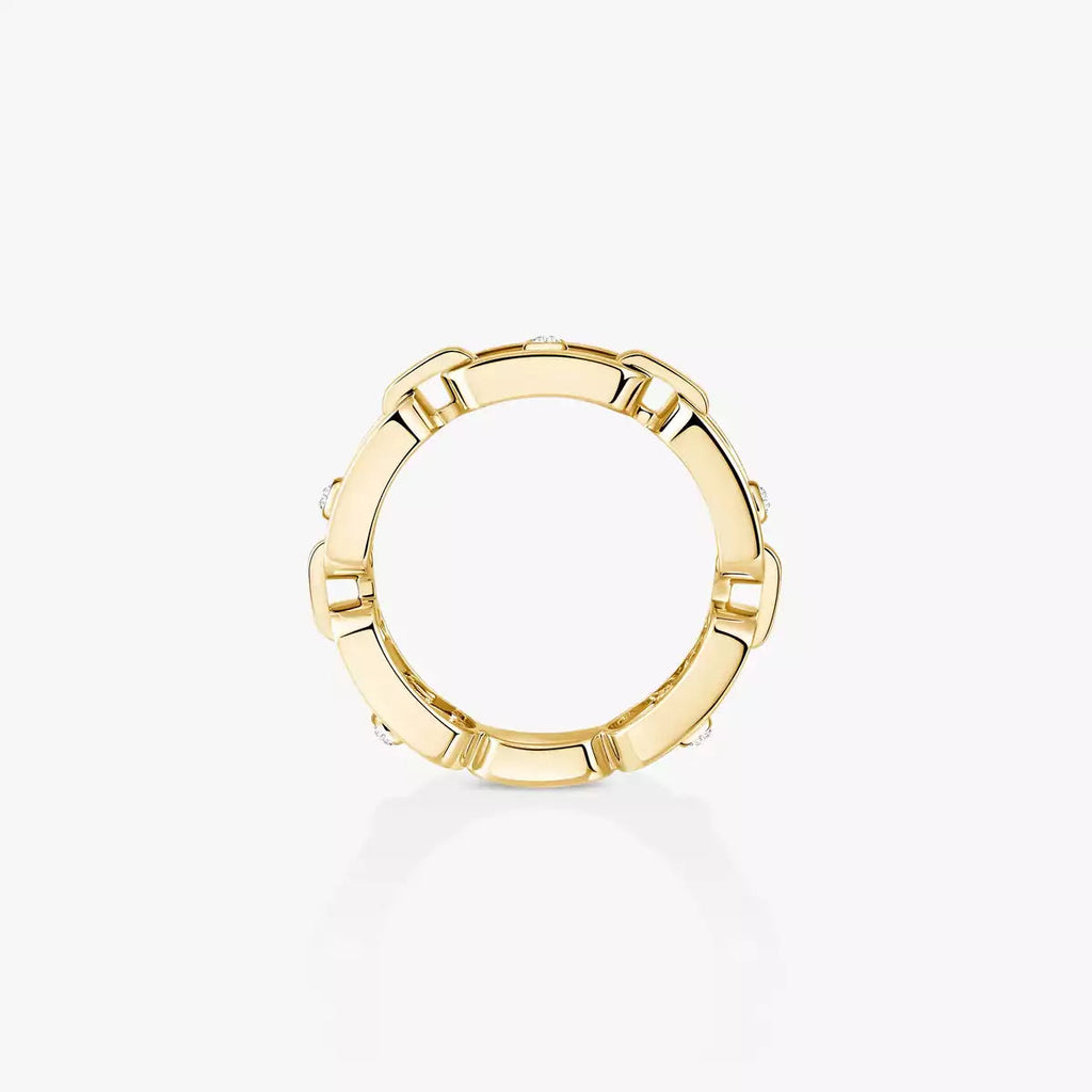 [MIRA]Move Link Pave_-Set Diamond Ring in Gold