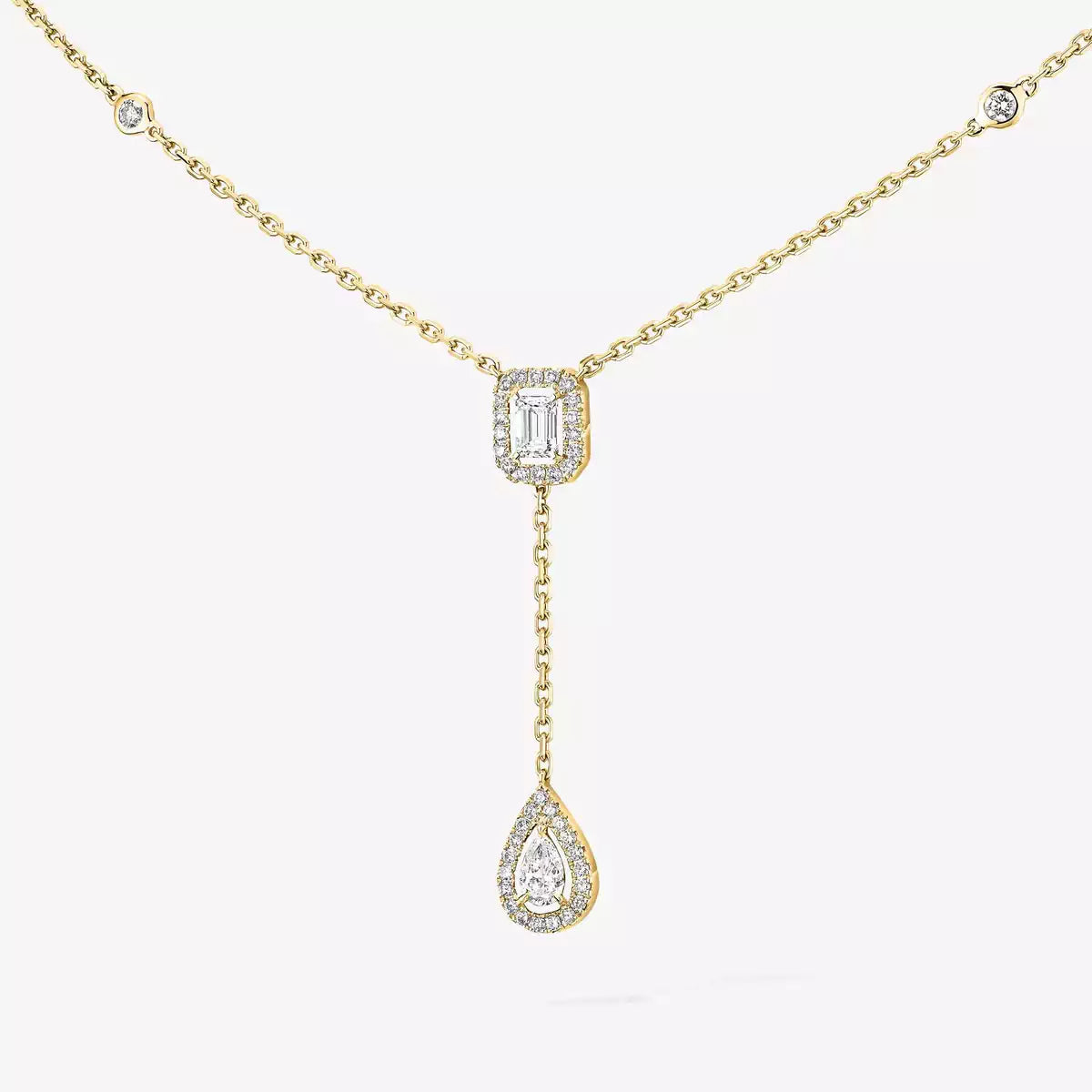 [MIRA] Gold Diamond Tie Necklace