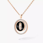 [MIRA]Lucky Move Diamond Necklace in Rose Gold and White Mother-of-Pearl