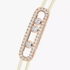 [MIRA]Messika Care(s) pink cord pavé bracelet