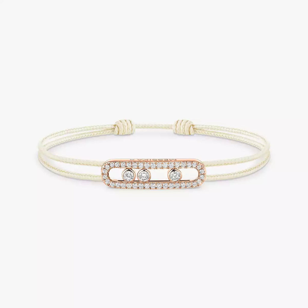 [MIRA]Messika Care(s) pink cord pavé bracelet