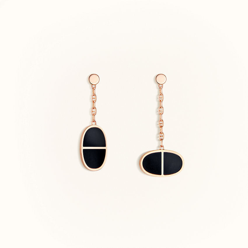 [MIRA]CHAINE VERSO BLACK CERAMIC EARRINGS