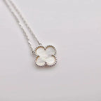 [MIRA]CLOVER  15MM WHITE MOTHER-OF-PEARL SILVER