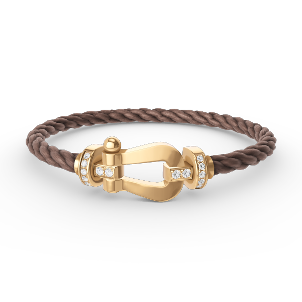 [MIRA]FORCE LARGE HORSESHOE HALF DIAMOND BRACELET GOLD