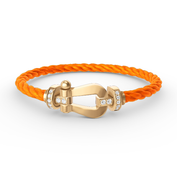 [MIRA]FORCE LARGE HORSESHOE HALF DIAMOND BRACELET GOLD