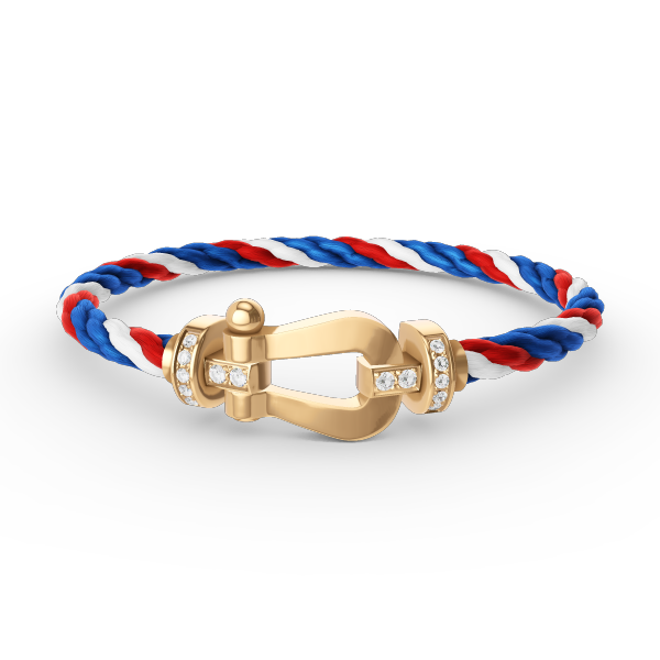[MIRA]FORCE LARGE HORSESHOE HALF DIAMOND BRACELET GOLD