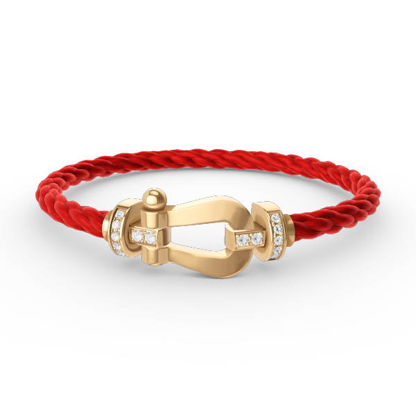 [MIRA]FORCE LARGE HORSESHOE HALF DIAMOND BRACELET GOLD