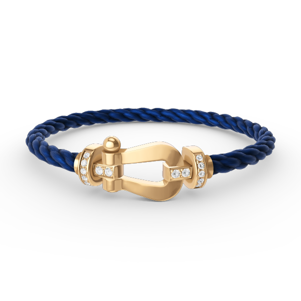 [MIRA]FORCE LARGE HORSESHOE HALF DIAMOND BRACELET GOLD