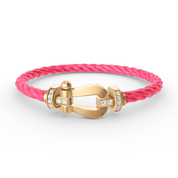 [MIRA]FORCE LARGE HORSESHOE HALF DIAMOND BRACELET GOLD
