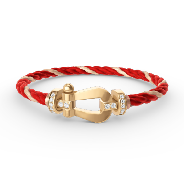 [MIRA]FORCE LARGE HORSESHOE HALF DIAMOND BRACELET GOLD
