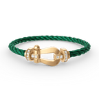 [MIRA]FORCE LARGE HORSESHOE HALF DIAMOND BRACELET GOLD