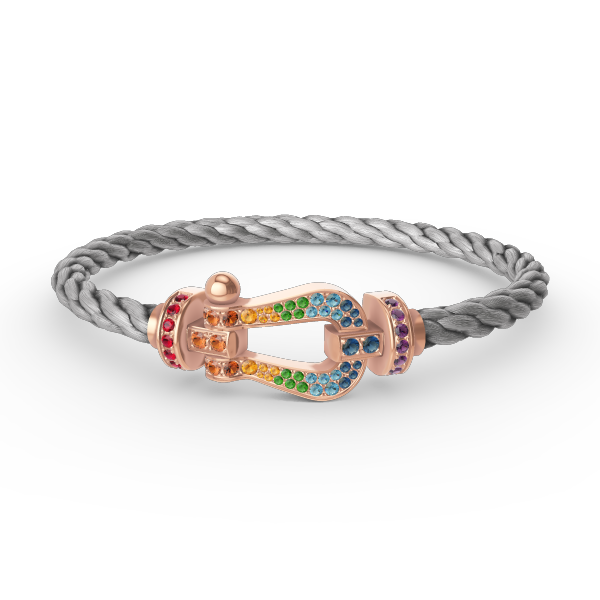 [MIRA]FORCE LARGE HORSESHOE  COLORED DIAMOND BRACELET ROSE GOLD