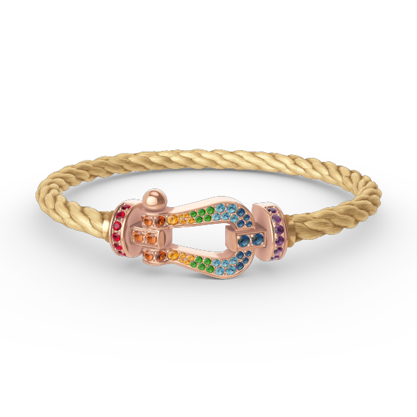 [MIRA]FORCE LARGE HORSESHOE  COLORED DIAMOND BRACELET ROSE GOLD