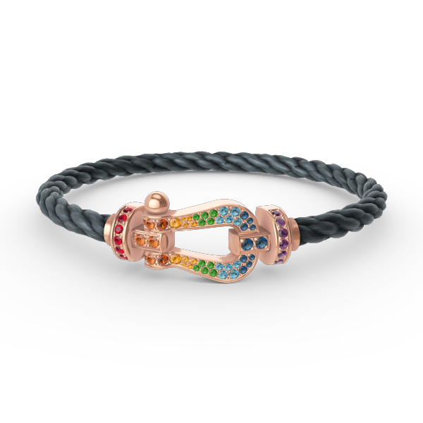 [MIRA]FORCE LARGE HORSESHOE  COLORED DIAMOND BRACELET ROSE GOLD