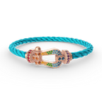 [MIRA]FORCE LARGE HORSESHOE  COLORED DIAMOND BRACELET ROSE GOLD