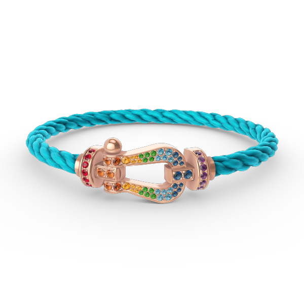 [MIRA]FORCE LARGE HORSESHOE  COLORED DIAMOND BRACELET ROSE GOLD
